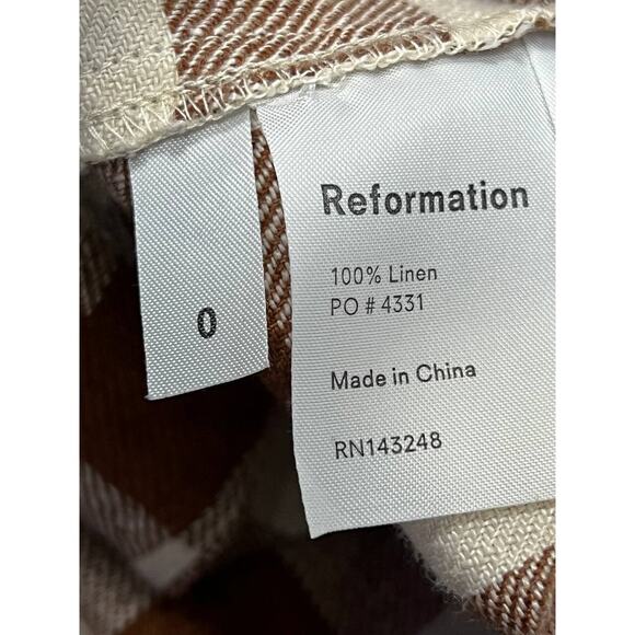 Reformation Women Connie Gingham Havana Halter Top PLAID SIZE 0 A000039 - Picture 7 of 11